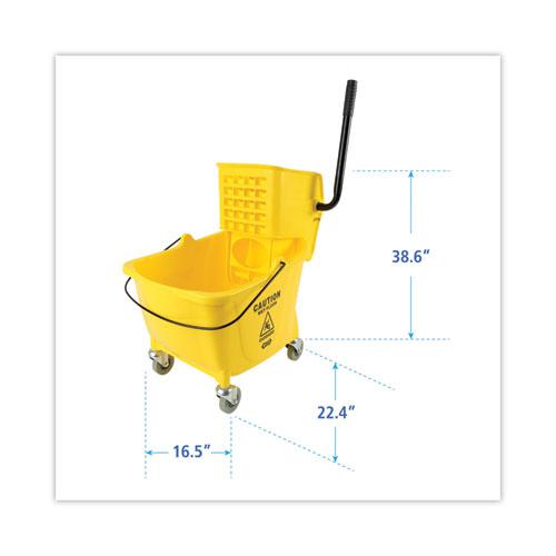 Pro-Pac Side-Squeeze Wringer/Bucket Combo, 8.75 gal, Yellow/Silver. Picture 2
