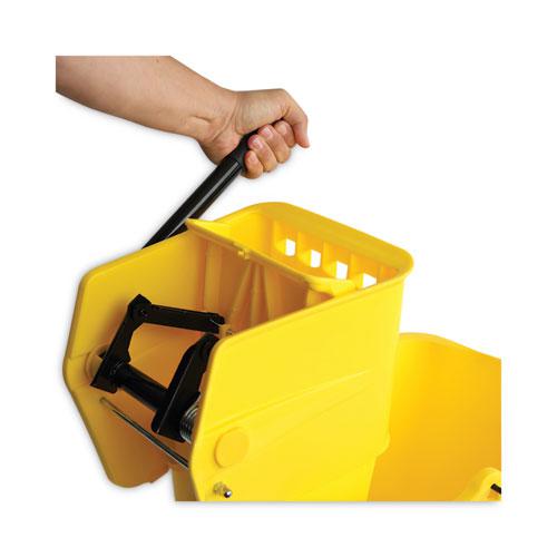 Pro-Pac Side-Squeeze Wringer/Bucket Combo, 8.75 gal, Yellow/Silver. Picture 5