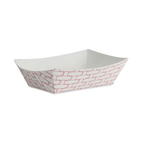 Paper Food Baskets, 0.5 lb Capacity, Red/White, 1,000/Carton. Picture 1