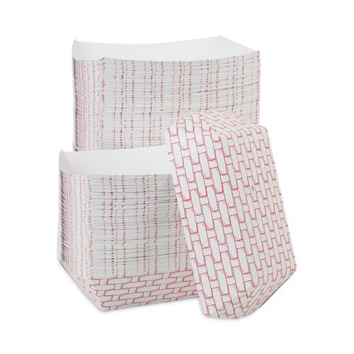 Paper Food Baskets, 5 lb Capacity, Red/White, 500/Carton. Picture 3