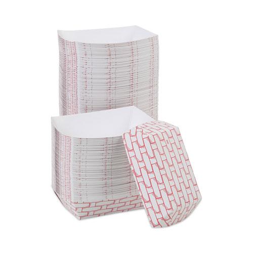 Paper Food Baskets, 2 lb Capacity, Red/White, 1,000/Carton. Picture 6