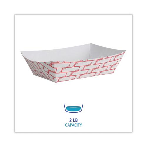 Paper Food Baskets, 2 lb Capacity, Red/White, 1,000/Carton. Picture 2