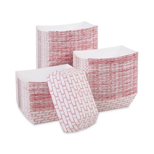 Paper Food Baskets, 1 lb Capacity, Red/White, 1,000/Carton. Picture 5