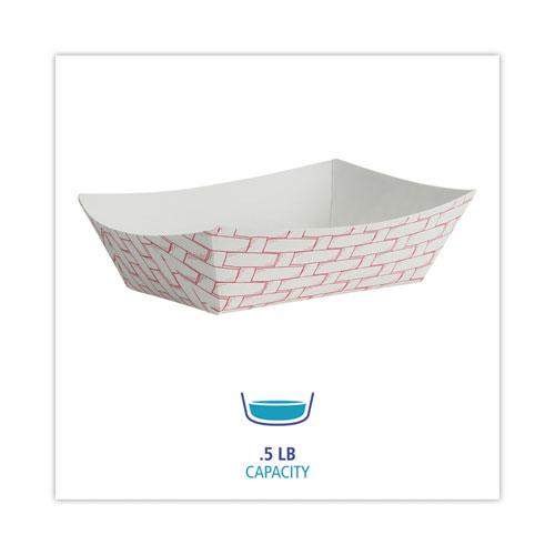 Paper Food Baskets, 0.5 lb Capacity, Red/White, 1,000/Carton. Picture 2