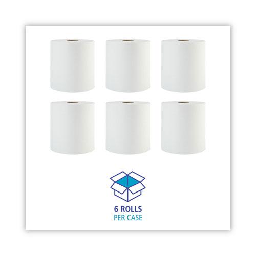 Hardwound Paper Towels, 1-Ply, 8" x 800 ft, White, 6 Rolls/Carton. Picture 3