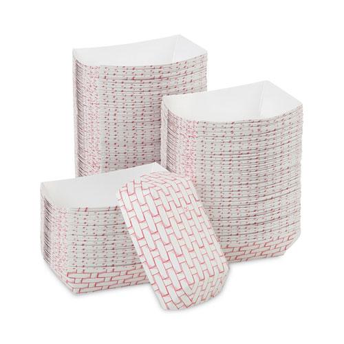 Paper Food Baskets, 0.25 lb Capacity, 2.69 x 4 x 1.05, Red/White, 1,000/Carton. Picture 6