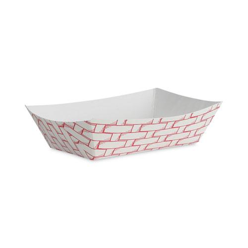 Paper Food Baskets, 0.25 lb Capacity, 2.69 x 4 x 1.05, Red/White, 1,000/Carton. Picture 1