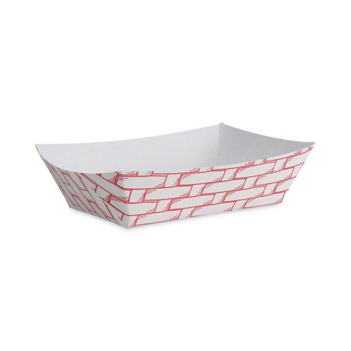 Paper Food Baskets, 2 lb Capacity, Red/White, 1,000/Carton. Picture 1