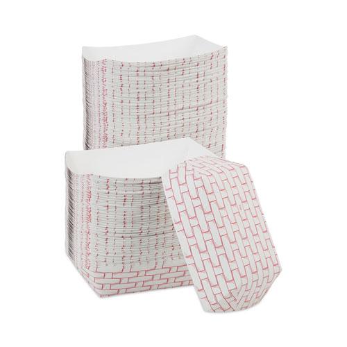 Paper Food Baskets, 2.5 lb Capacity, Red/White, 500/Carton. Picture 6