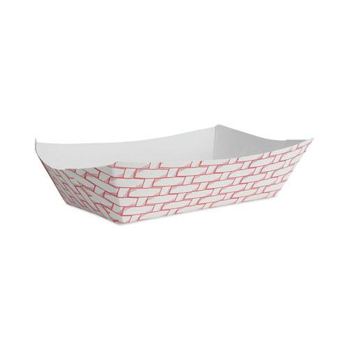 Paper Food Baskets, 5 lb Capacity, Red/White, 500/Carton. The main picture.