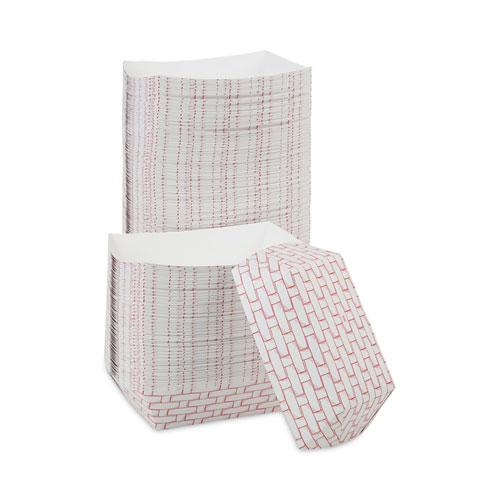 Paper Food Baskets, 3 lb Capacity, Red/White, 500/Carton. Picture 5