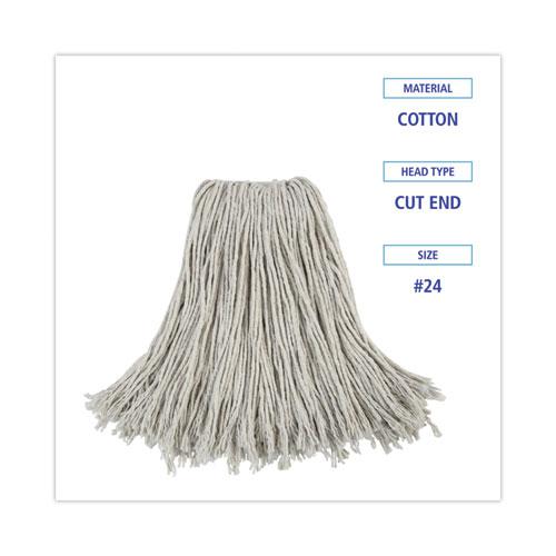 Cut-End Wet Mop Head, Cotton, No. 24, White 12/Carton. Picture 2