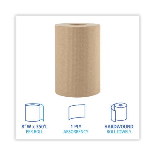 Hardwound Paper Towels, 1-Ply, 8" x 350 ft, Natural, 12 Rolls/Carton. Picture 2