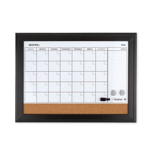 Home Decor Magnetic Combo Dry Erase Board with Cork Board on Bottom, 23 x 17, Tan/White Surface, Espresso Wood Frame. Picture 2