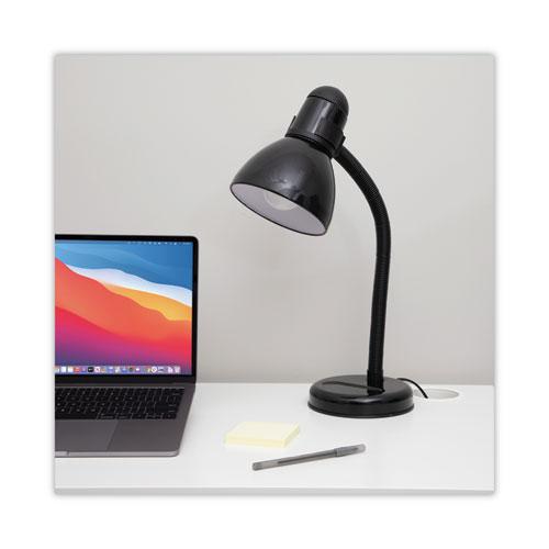 Advanced Style Incandescent Gooseneck Desk Lamp, 6"w x 6"d x 18"h, Black. Picture 4