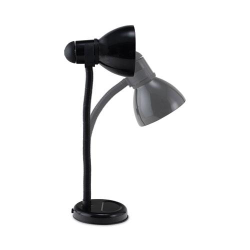 Advanced Style Incandescent Gooseneck Desk Lamp, 6"w x 6"d x 18"h, Black. Picture 5