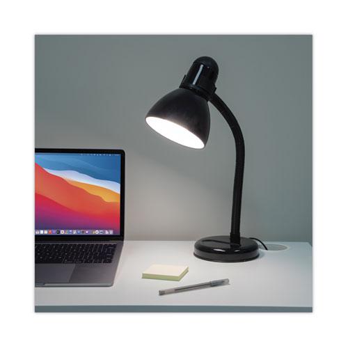 Advanced Style Incandescent Gooseneck Desk Lamp, 6"w x 6"d x 18"h, Black. Picture 6