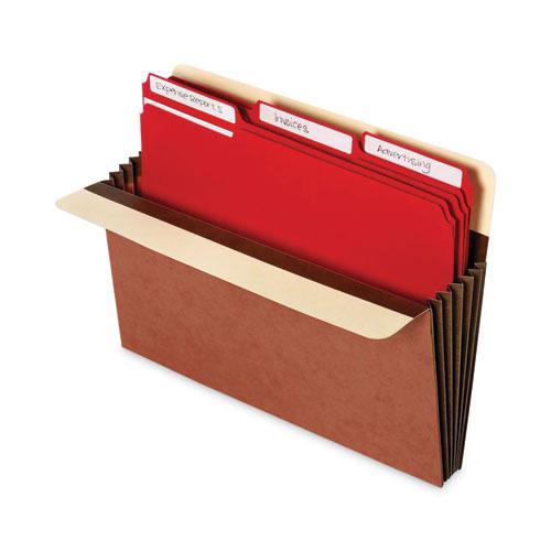 Redrope Expanding File Pockets, 7" Expansion, Letter Size, Brown, 5/Box. Picture 3