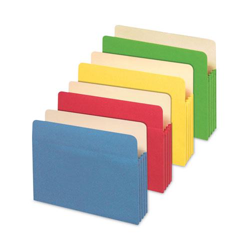 Redrope Expanding File Pockets, 3.5" Expansion, Letter Size, Assorted Colors, 5/Box. Picture 1