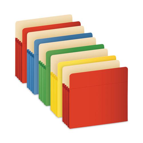 Redrope Expanding File Pockets, 3.5" Expansion, Letter Size, Assorted Colors, 5/Box. Picture 4