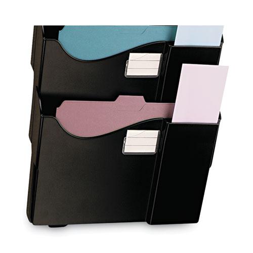 Grande Central Filing System, 4 Sections, Legal/Letter Size, Wall Mount, 16.63" x 4.75" x 27.5", Black, 4/Pack. Picture 3