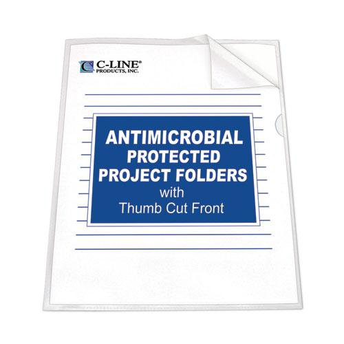 Antimicrobial Protected Poly Project Folders, Letter Size, Clear, 25/Box. Picture 1