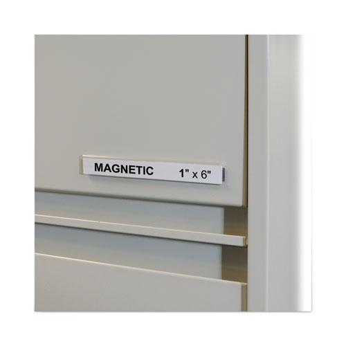 HOL-DEX Magnetic Shelf/Bin Label Holders, Side Load, 1" x 6", Clear, 10/Box. Picture 5
