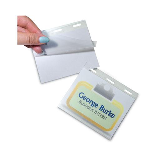 Self-Laminating Magnetic Style Name Badge Holder Kit, 3" x 4", Clear, 20/Box. Picture 4