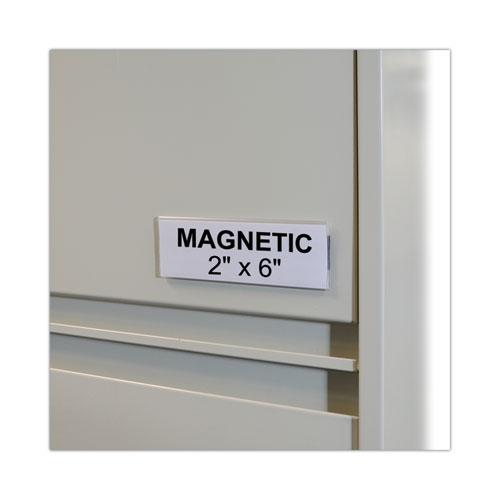 HOL-DEX Magnetic Shelf/Bin Label Holders, Side Load, 2 x 6, Clear, 10/Box. Picture 4