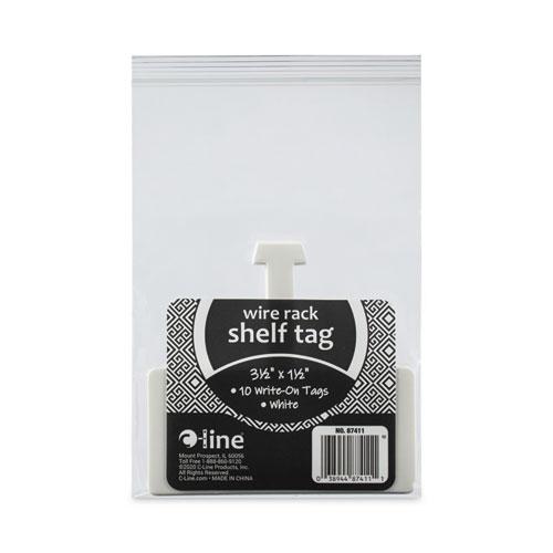 Wire Rack Shelf Tag, Side Load, 3.5 x 1.5, White, 10/Pack. Picture 6