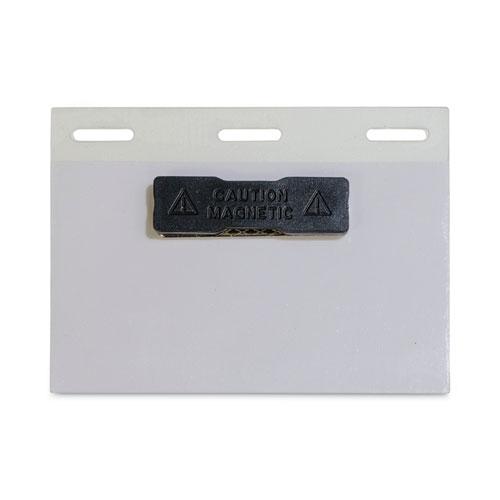 Self-Laminating Magnetic Style Name Badge Holder Kit, 2" x 3", Clear, 20/Box. Picture 2