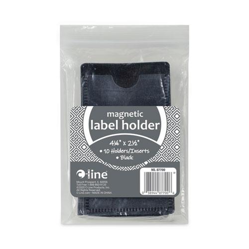 Slap-Stick Magnetic Label Holders, Side Load, 4.25 x 2.5, Black, 10/Pack. Picture 7