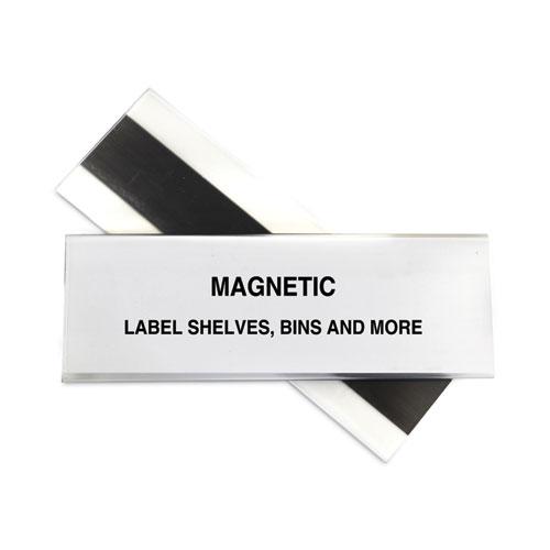 HOL-DEX Magnetic Shelf/Bin Label Holders, Side Load, 2 x 6, Clear, 10/Box. Picture 1