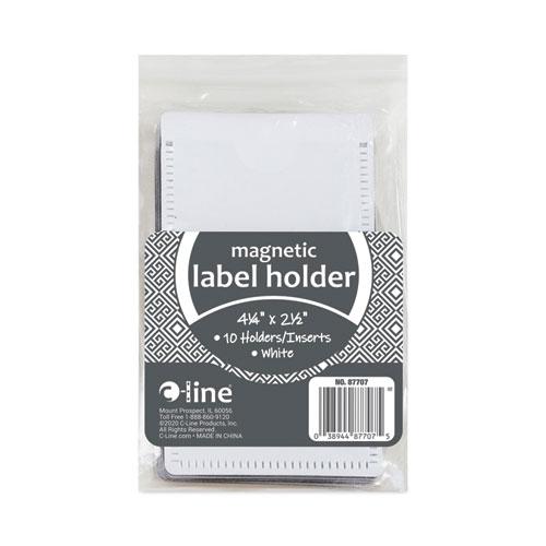 Slap-Stick Magnetic Label Holders, Side Load, 4.25 x 2.5, White, 10/Pack. Picture 5