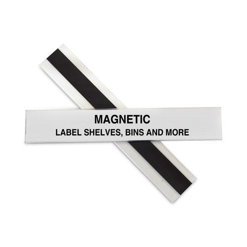 HOL-DEX Magnetic Shelf/Bin Label Holders, Side Load, 1" x 6", Clear, 10/Box. Picture 1