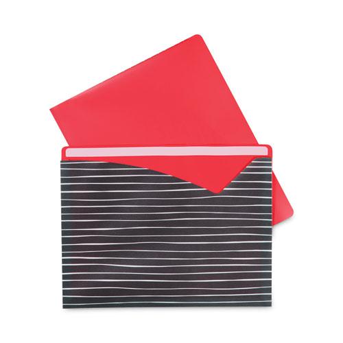 Write-On Fashion Poly File Jackets, Straight Tab, Letter Size, Assorted Colors, 6/Pack. Picture 2