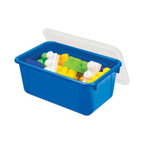 Cubby Bins, Lids Included, 12.25" x 7.75" x 5.13", Blue, 6/Pack. Picture 3