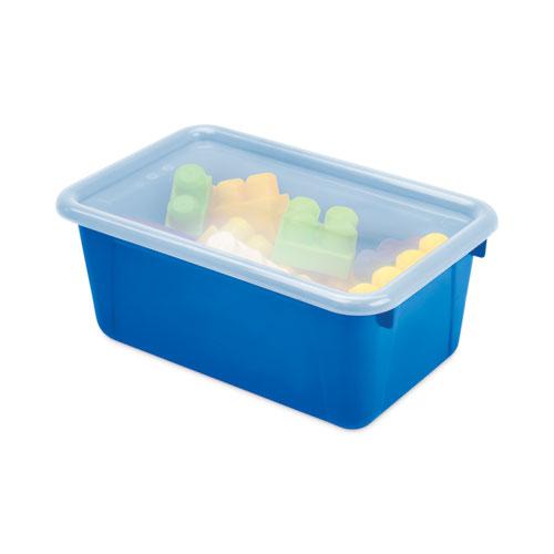 Cubby Bins, Lids Included, 12.25" x 7.75" x 5.13", Blue, 6/Pack. Picture 5