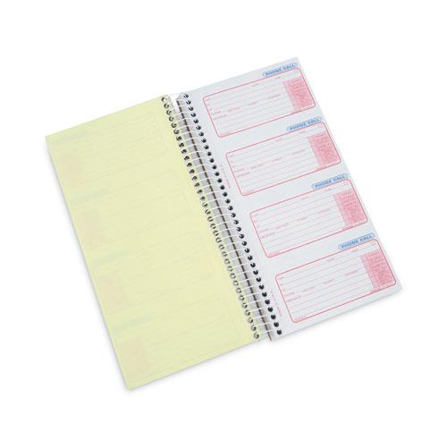 Wirebound Message Books, Two-Part Carbonless, 5 x 2.75, 4/Page, 400 Forms. Picture 3