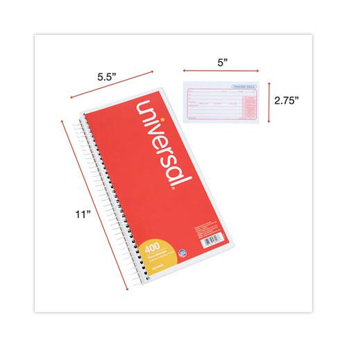 Wirebound Message Books, Two-Part Carbonless, 5 x 2.75, 4/Page, 400 Forms. Picture 5