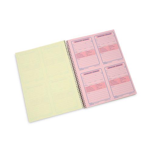 Wirebound Message Books, Two-Part Carbonless, 5.5 x 3.88, 4 Forms/Sheet, 200 Forms Total. Picture 3