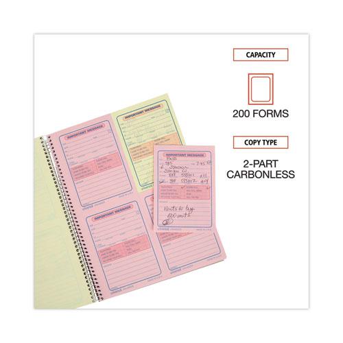 Wirebound Message Books, Two-Part Carbonless, 5.5 x 3.88, 4 Forms/Sheet, 200 Forms Total. Picture 5