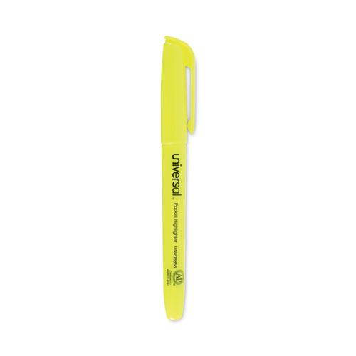 Pocket Highlighter Value Pack, Fluorescent Yellow Ink, Chisel Tip, Yellow Barrel, 36/Pack. Picture 1