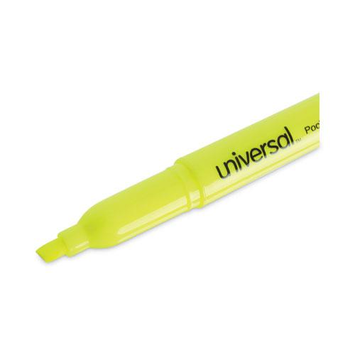 Pocket Highlighter Value Pack, Fluorescent Yellow Ink, Chisel Tip, Yellow Barrel, 36/Pack. Picture 6