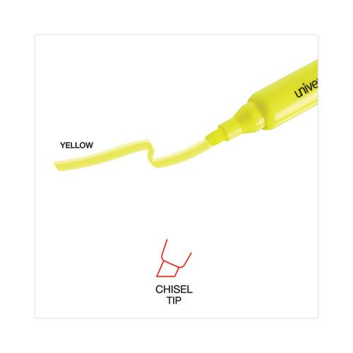 Desk Highlighter Value Pack, Fluorescent Yellow Ink, Chisel Tip, Yellow Barrel, 36/Pack. Picture 5