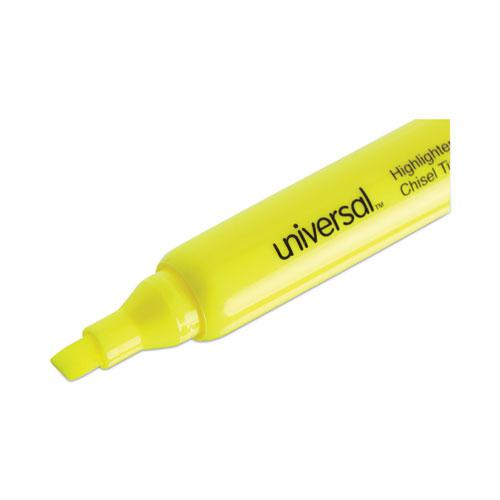 Desk Highlighter Value Pack, Fluorescent Yellow Ink, Chisel Tip, Yellow Barrel, 36/Pack. Picture 6