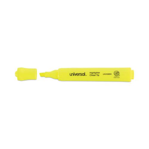 Desk Highlighter Value Pack, Fluorescent Yellow Ink, Chisel Tip, Yellow Barrel, 36/Pack. Picture 7