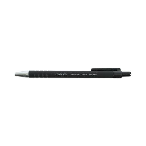 Ballpoint Pen, Retractable, Medium 1 mm, Black Ink, Black Barrel, Dozen. Picture 3