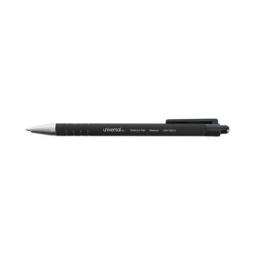Ballpoint Pen, Retractable, Medium 1 mm, Black Ink, Black Barrel, Dozen. Picture 4