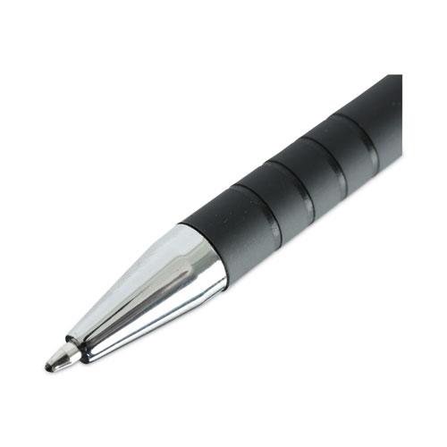 Ballpoint Pen, Retractable, Medium 1 mm, Black Ink, Black Barrel, Dozen. Picture 6